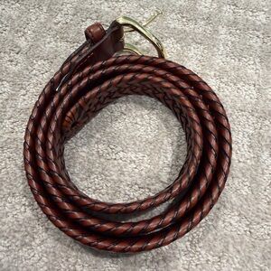 Men’s Belt - Faux Leather w Gold Hardware - Brown - Size 38-40 Large